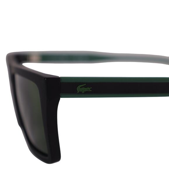 Lacoste Rectangle Mens Sunglasses - Matte Black / Green - NWT - Picture 5 of 11